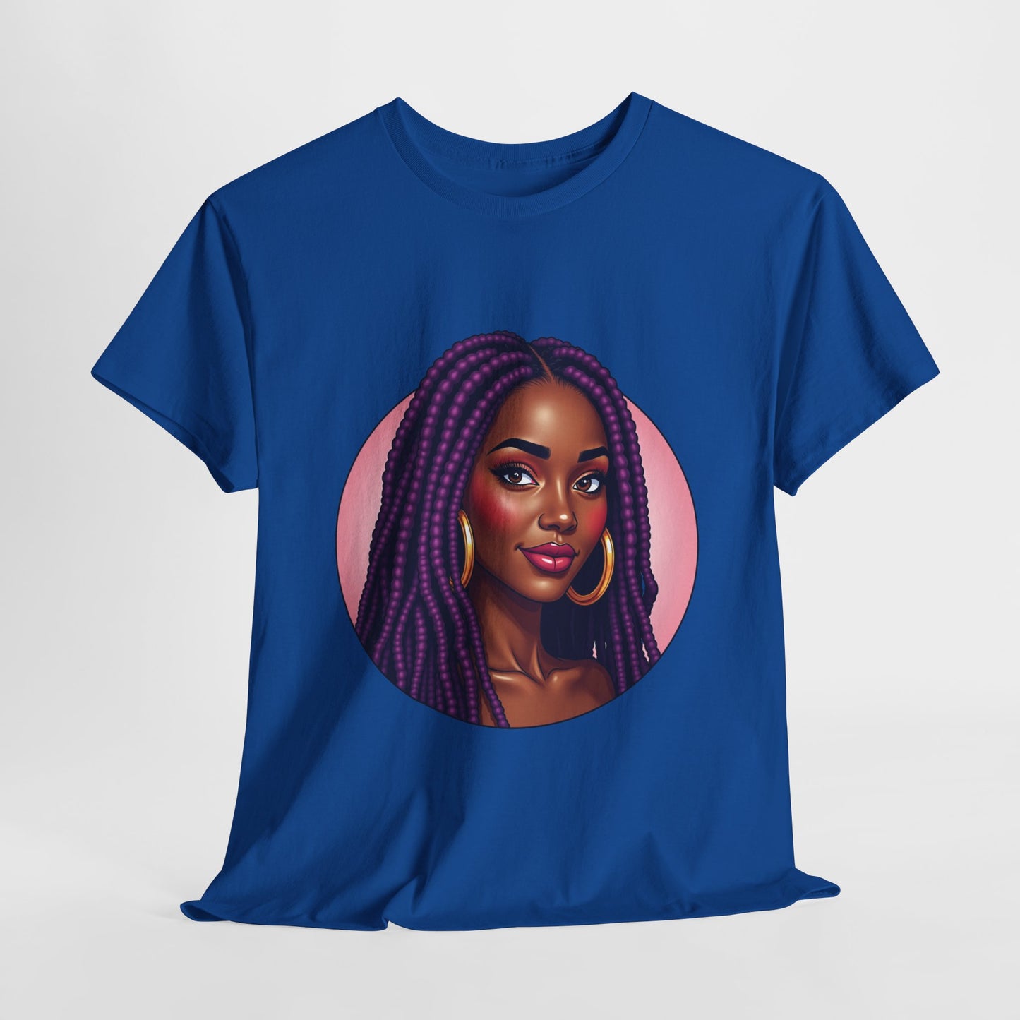 Purple Beauty T-Shirt Casual Wear Gift for Locs Lovers Afro Hair Black American African Girl T-shirt