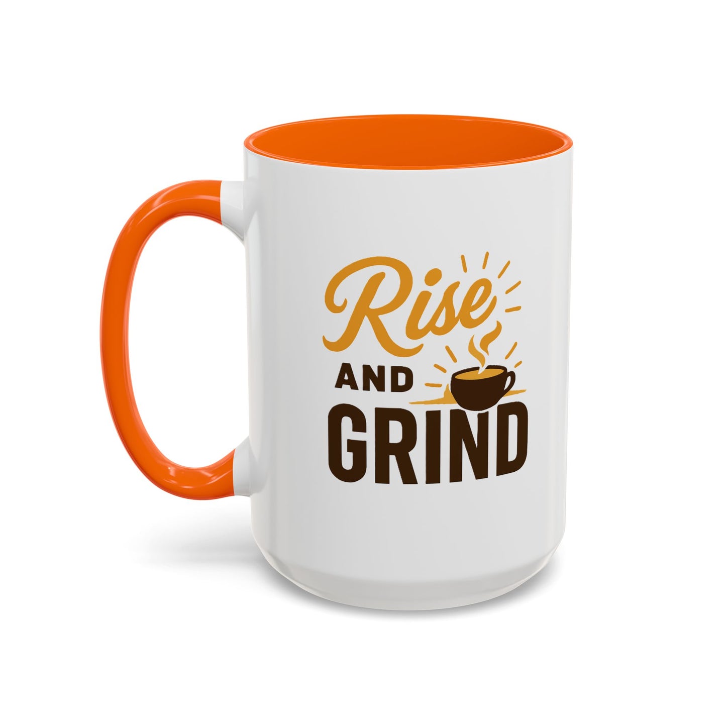 Coffee Lover's Motivational Mug | Rise and Grind for a Perfect Start, Gift for Baristas, Cozy Mornings, Home Office Decor, 11 & 15oz