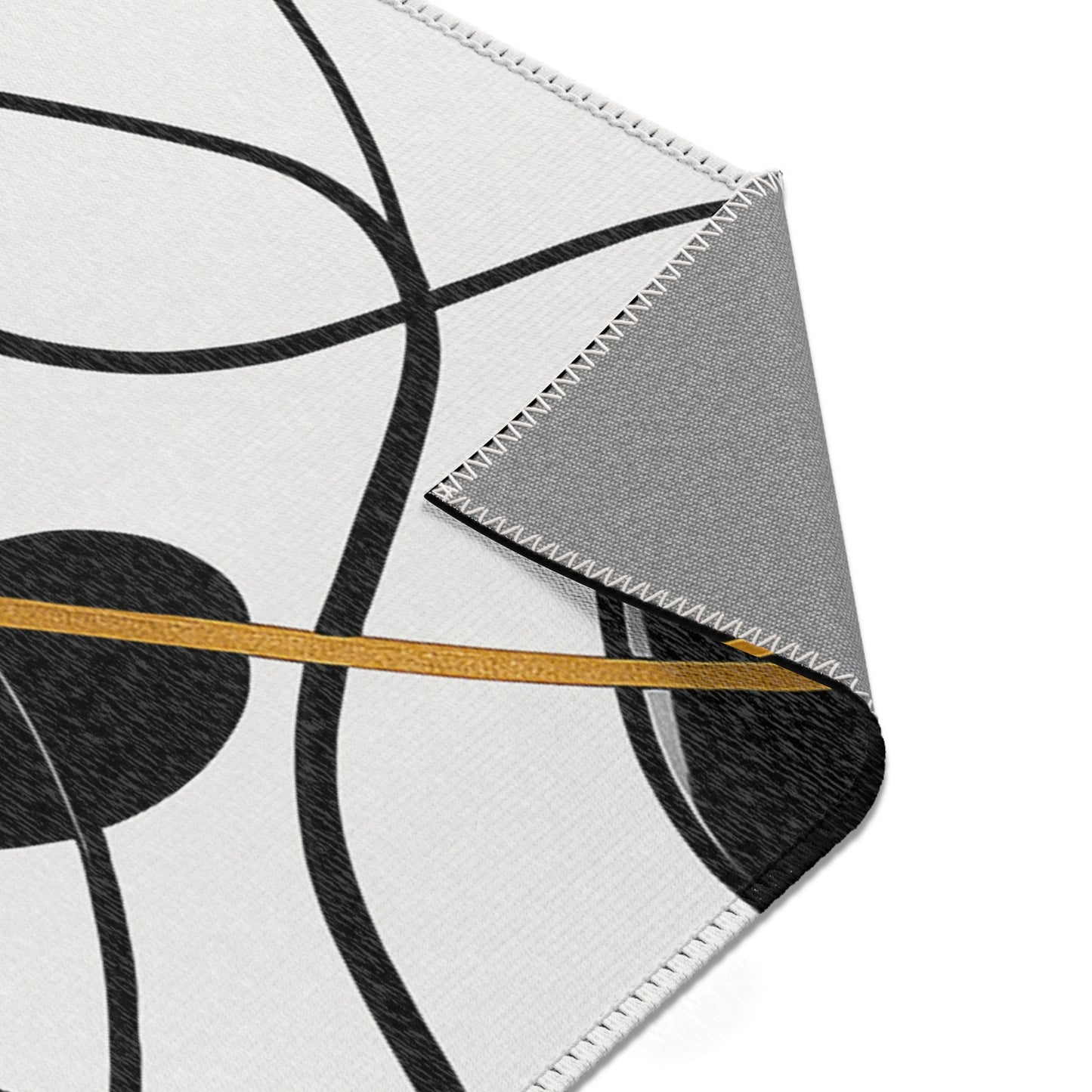 Modern Abstract Area Rug, Minimalist Home Decor, Living Room Mat, Boho Style Rug, Black and White Design