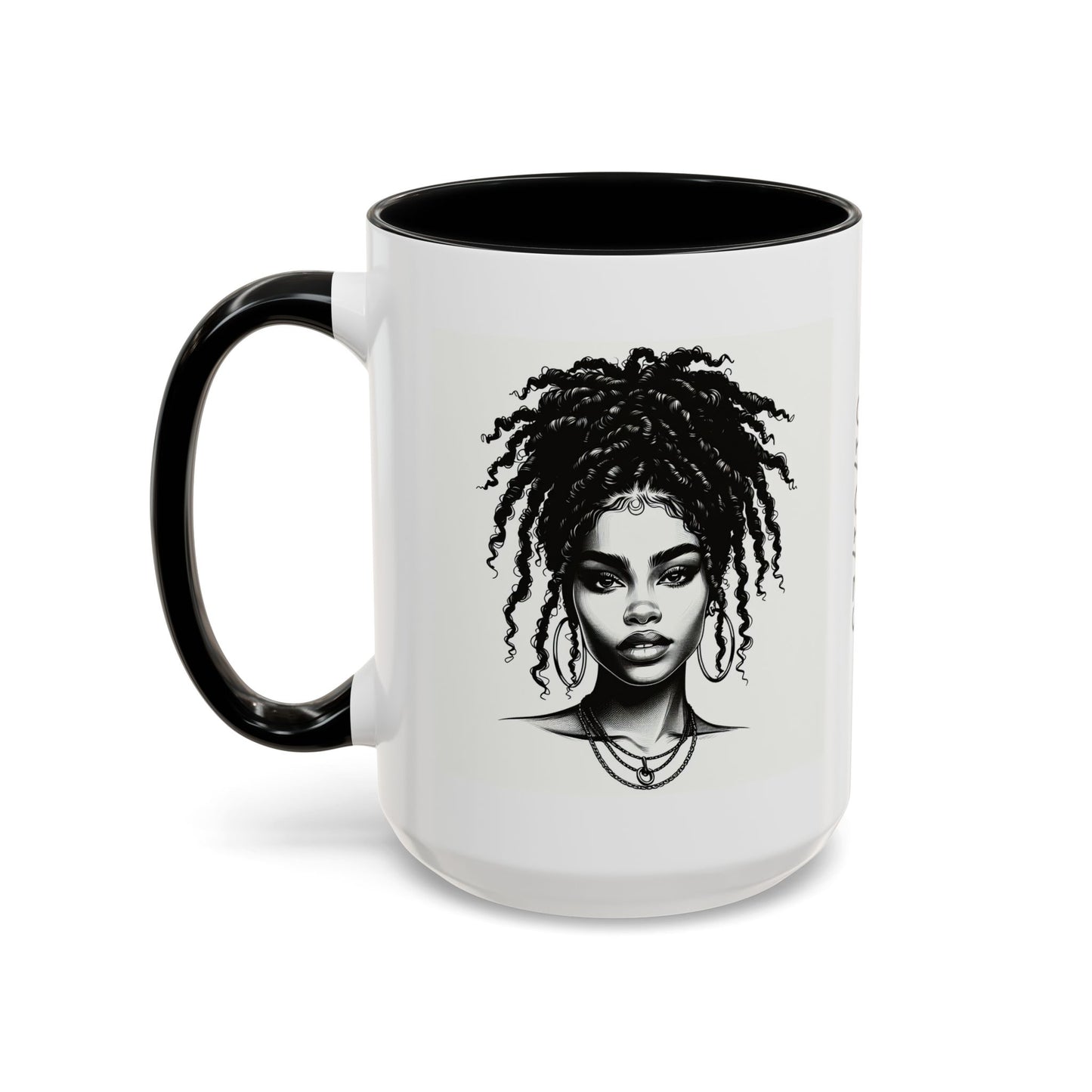 Messy Bun Personalized Coffee Mug, Gift for Coffee Lovers, Afro Hair Black American African Girl