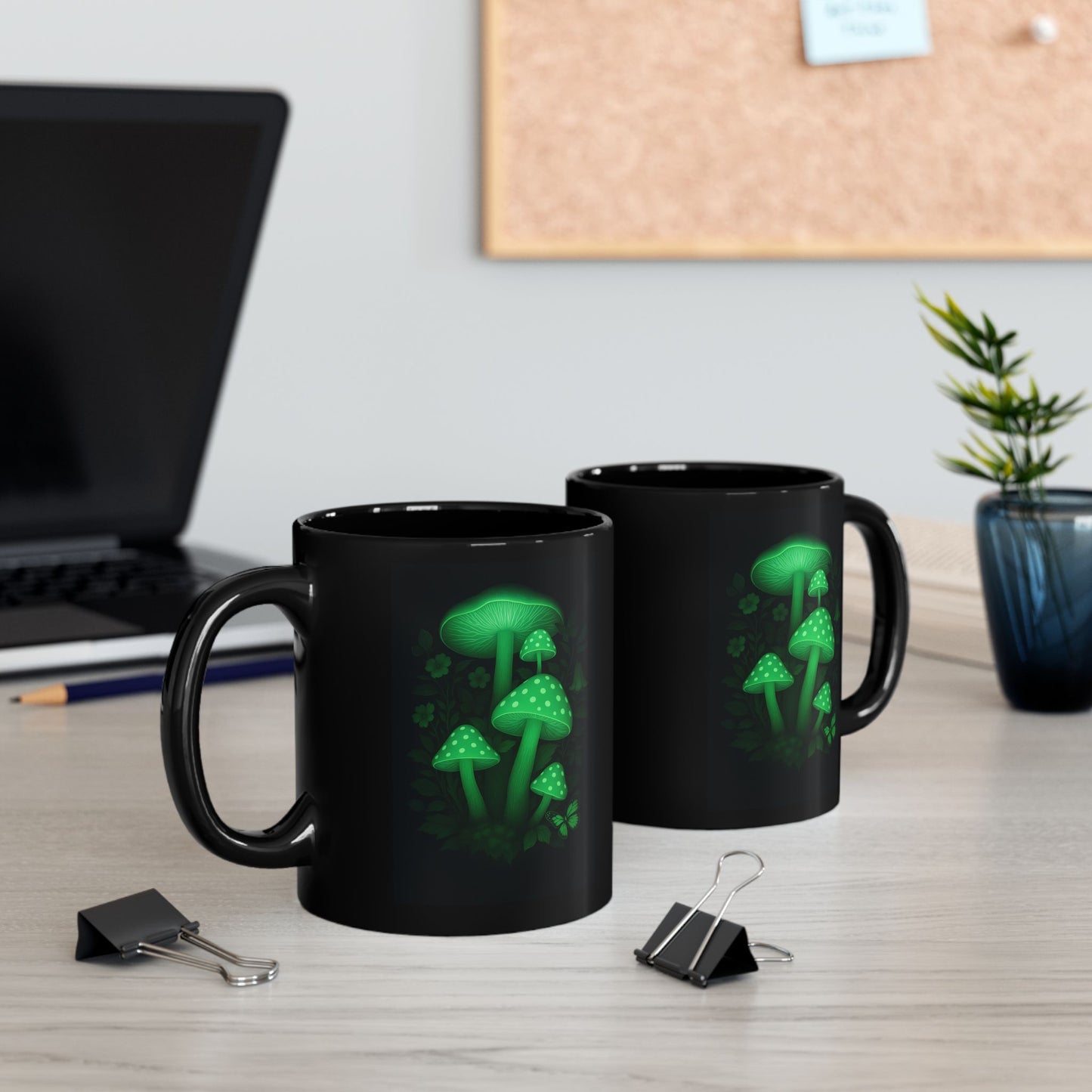 Glow-in-the-Dark Mushroom Mug, Enchanted Fungi Coffee Cup, Mystical Nature Gift for Plant Lovers, Halloween Decor, Witchy Vibe