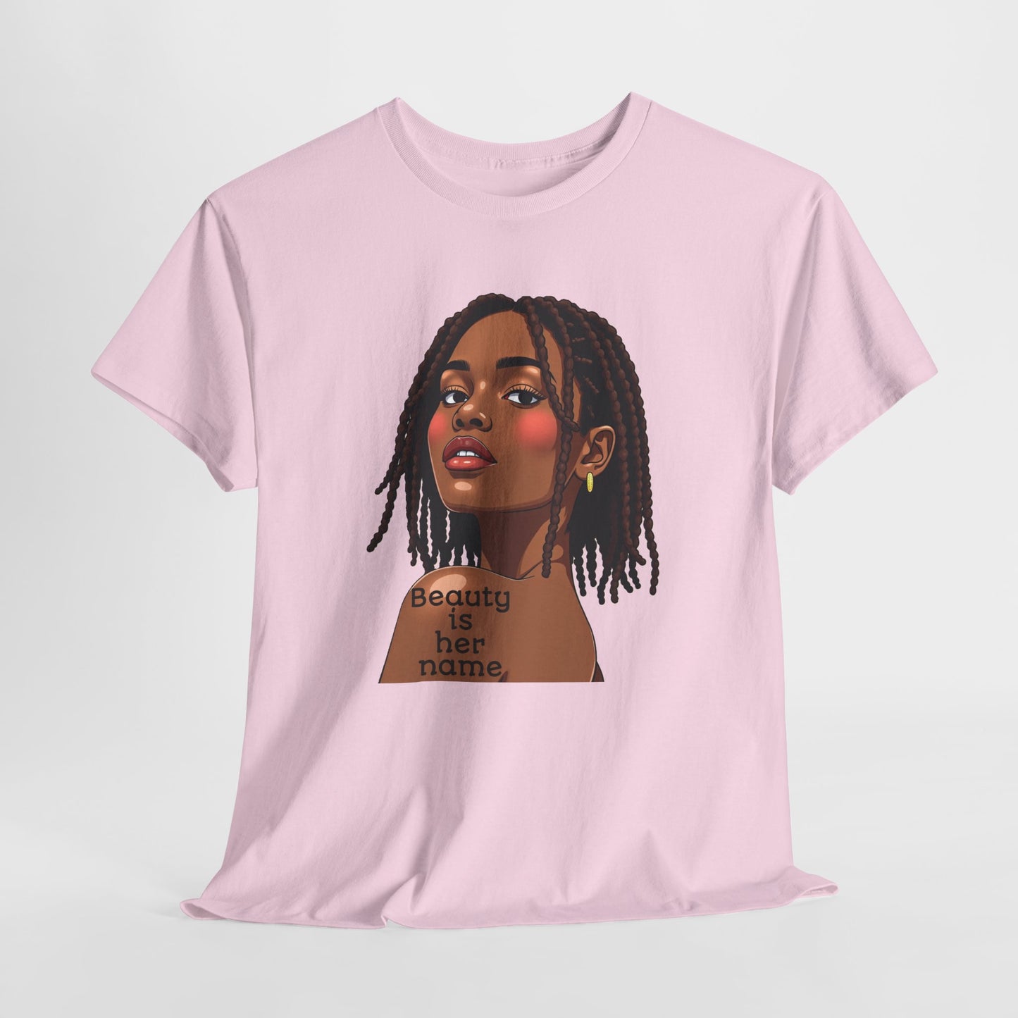 Beauty is Her Name Tee Casual Wear Gift for Locs Lovers Afro Hair Black American African Girl T-shirt