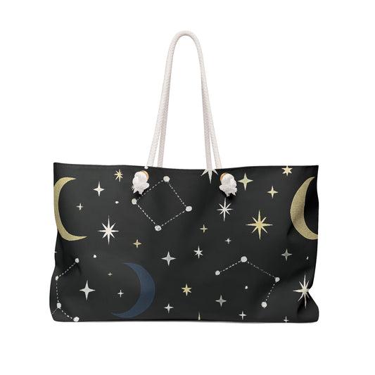 Celestial Weekender Bag - Starry Night Travel Tote, Astrology Bag, Weekend Getaway Bag