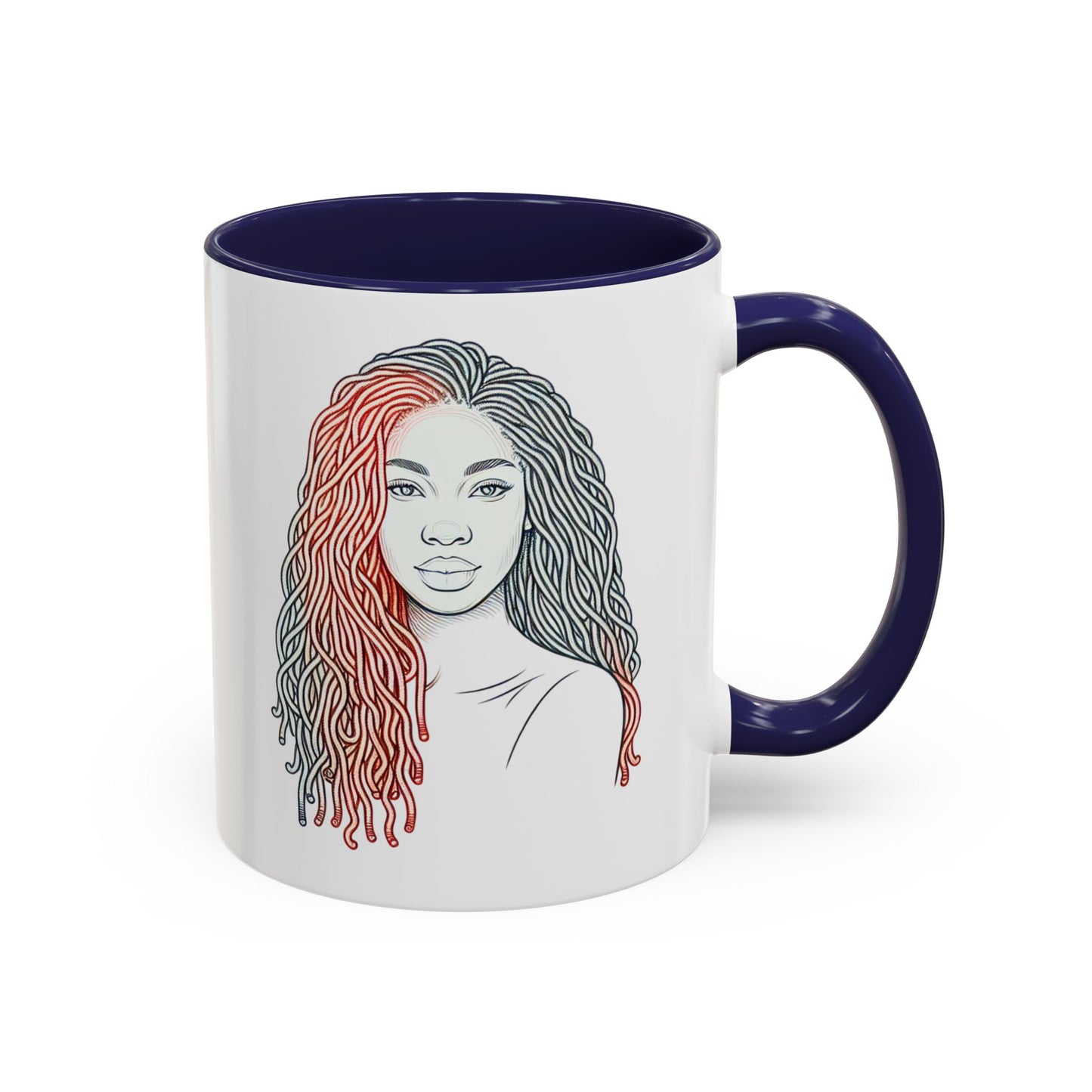 Artistic Accent Coffee Mug. Afrocentric Gift Afro Hair Black American African Girl
