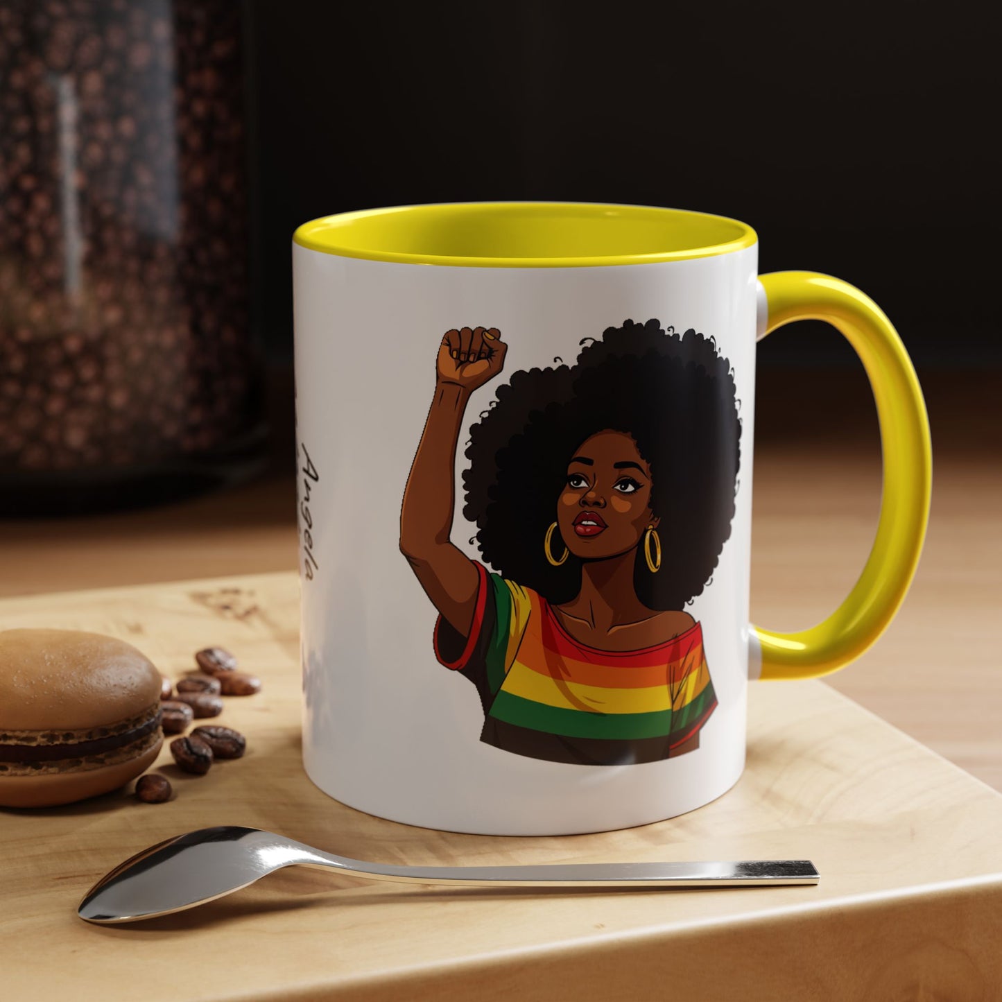 Empowered Black Woman Personalized Coffee Mug. Afro Hair Black American African Girl