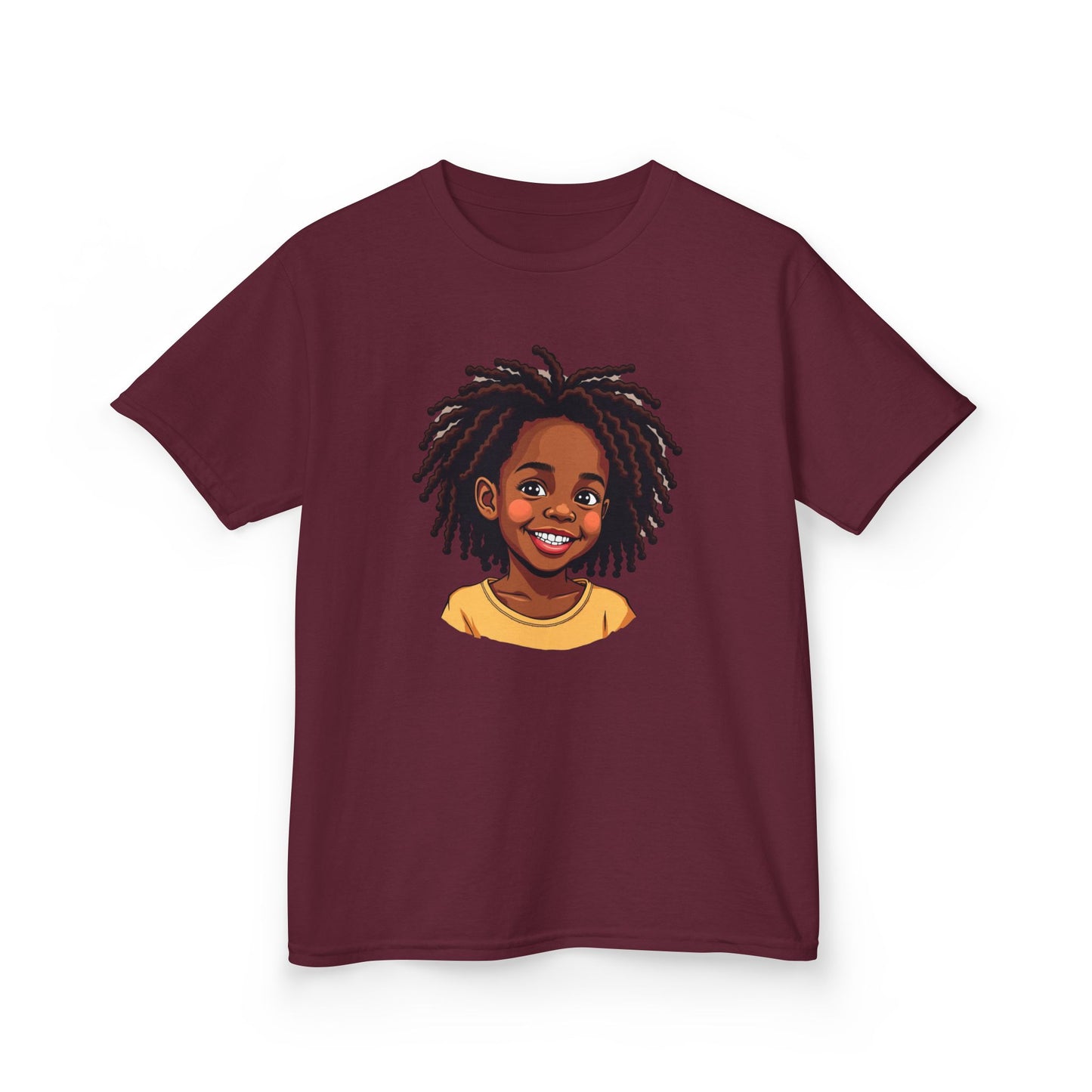 Cutie Kids Tee. Fun Youth Shirt, Perfect for Birthdays, Playdates, Creative Expression, Afro Hair Black American African Girl T-shirt