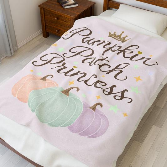 Pumpkin Patch Princess Cozy Fleece Blanket Cozy Fall Vibes Gift for Her Cozy Gift Idea