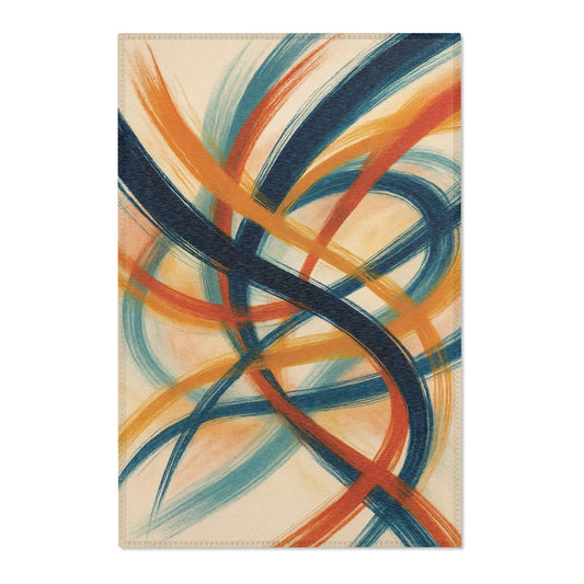 Chic Abstract Area Rug, Modern Home Decor, Living Room Accent, Geometric Carpet, Boho Style Rugs, Housewarming Gift
