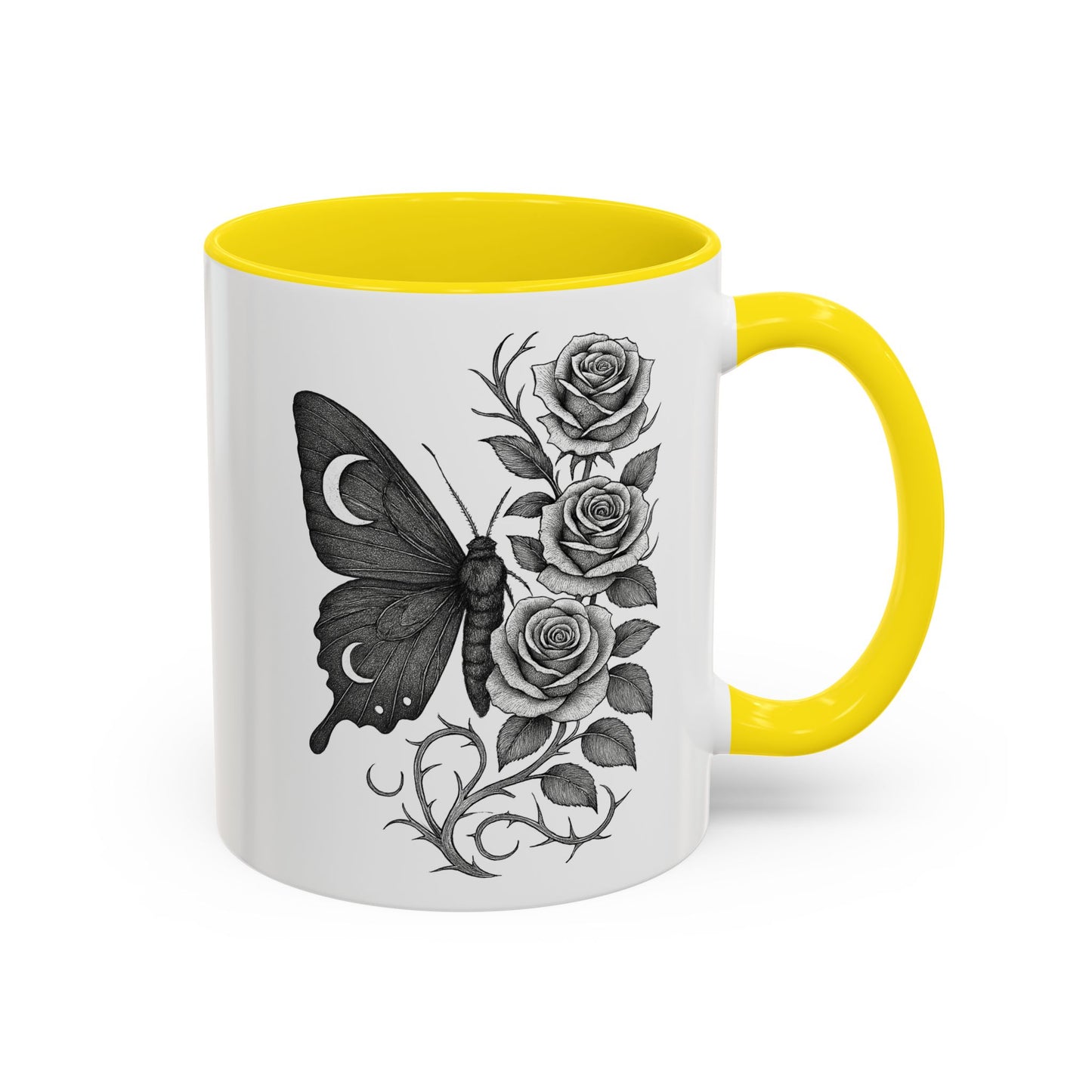 Elegant Floral Butterfly Mug. Black & White Coffee Cup. Home Decor, Gift for Her, Cater to Plant Lovers, Birthday, Everyday Use