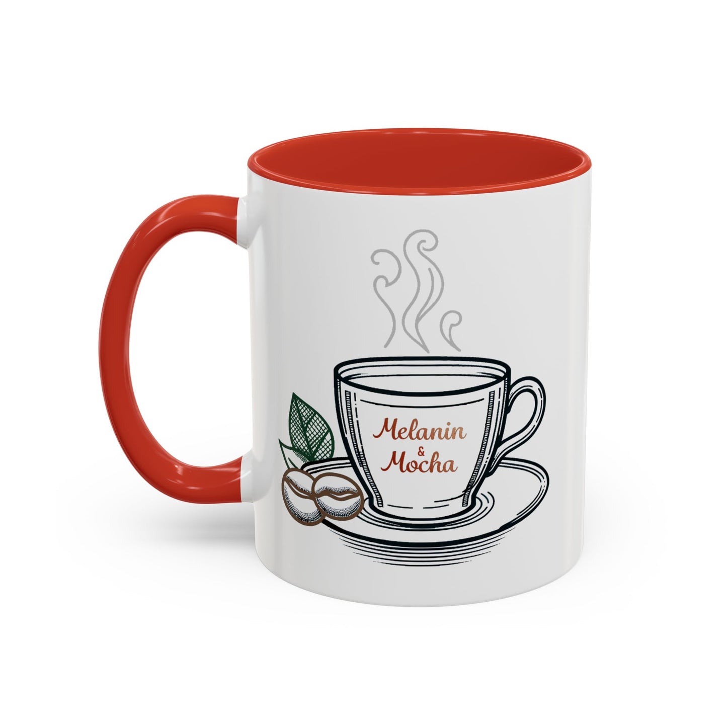 Melanin & Mocha Accent Coffee Mug, Gift for Coffee Lovers, Afro Hair Black American African Girl