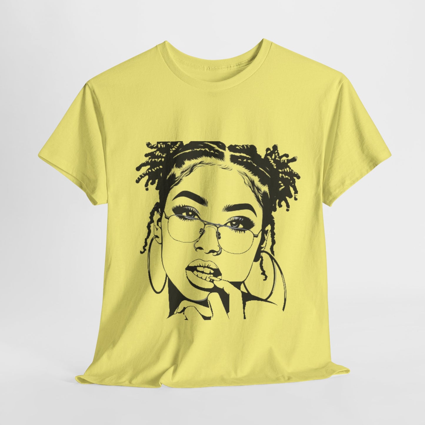 Bold Expression T-shirt Casual Wear Gift for Locs Lovers Afro Hair Black American African Girl T-shirt