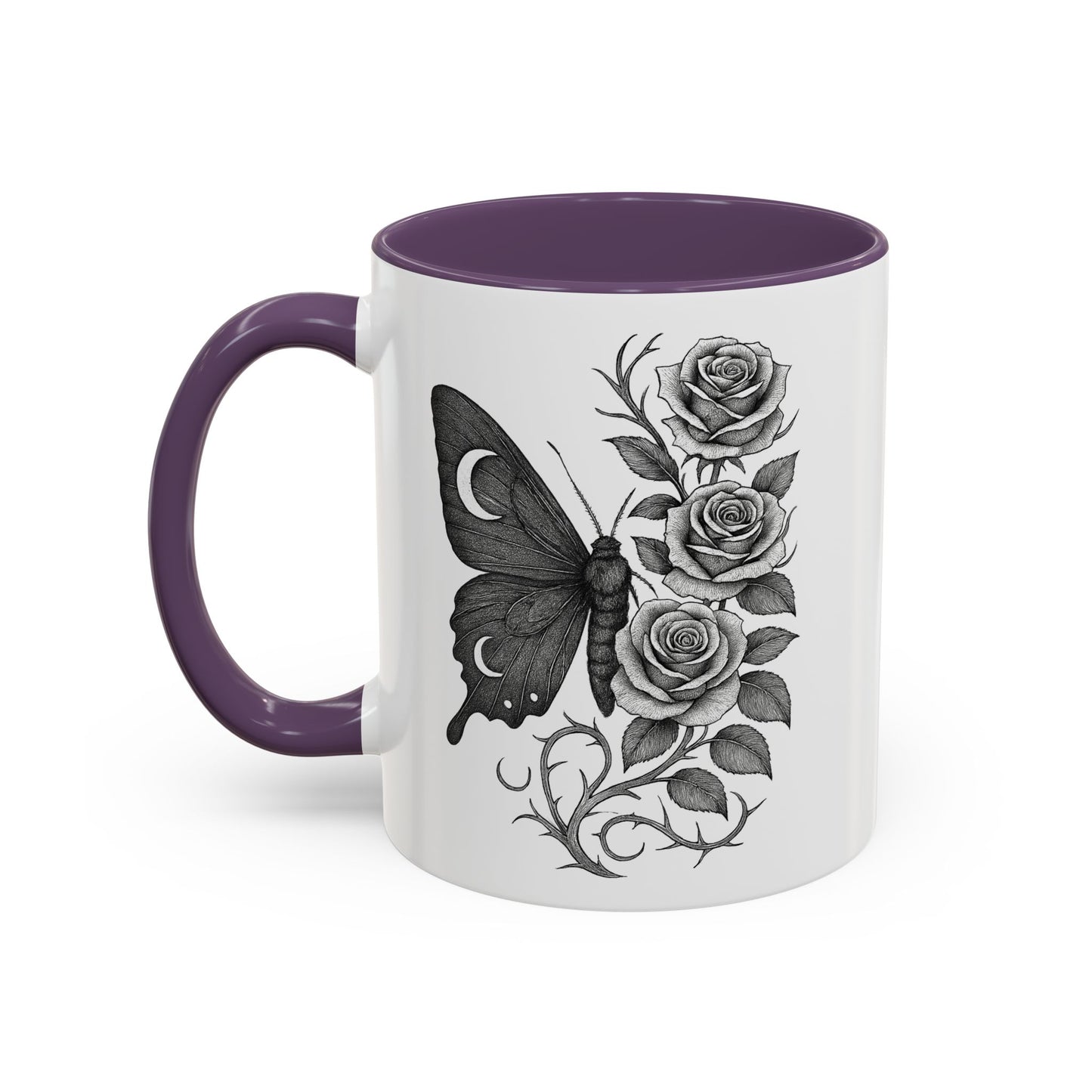 Elegant Floral Butterfly Mug. Black & White Coffee Cup. Home Decor, Gift for Her, Cater to Plant Lovers, Birthday, Everyday Use