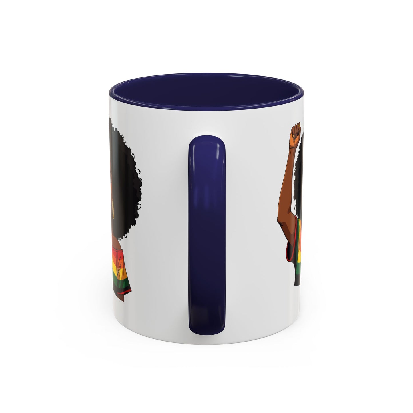 Empowered Black Woman Personalized Coffee Mug. Afro Hair Black American African Girl