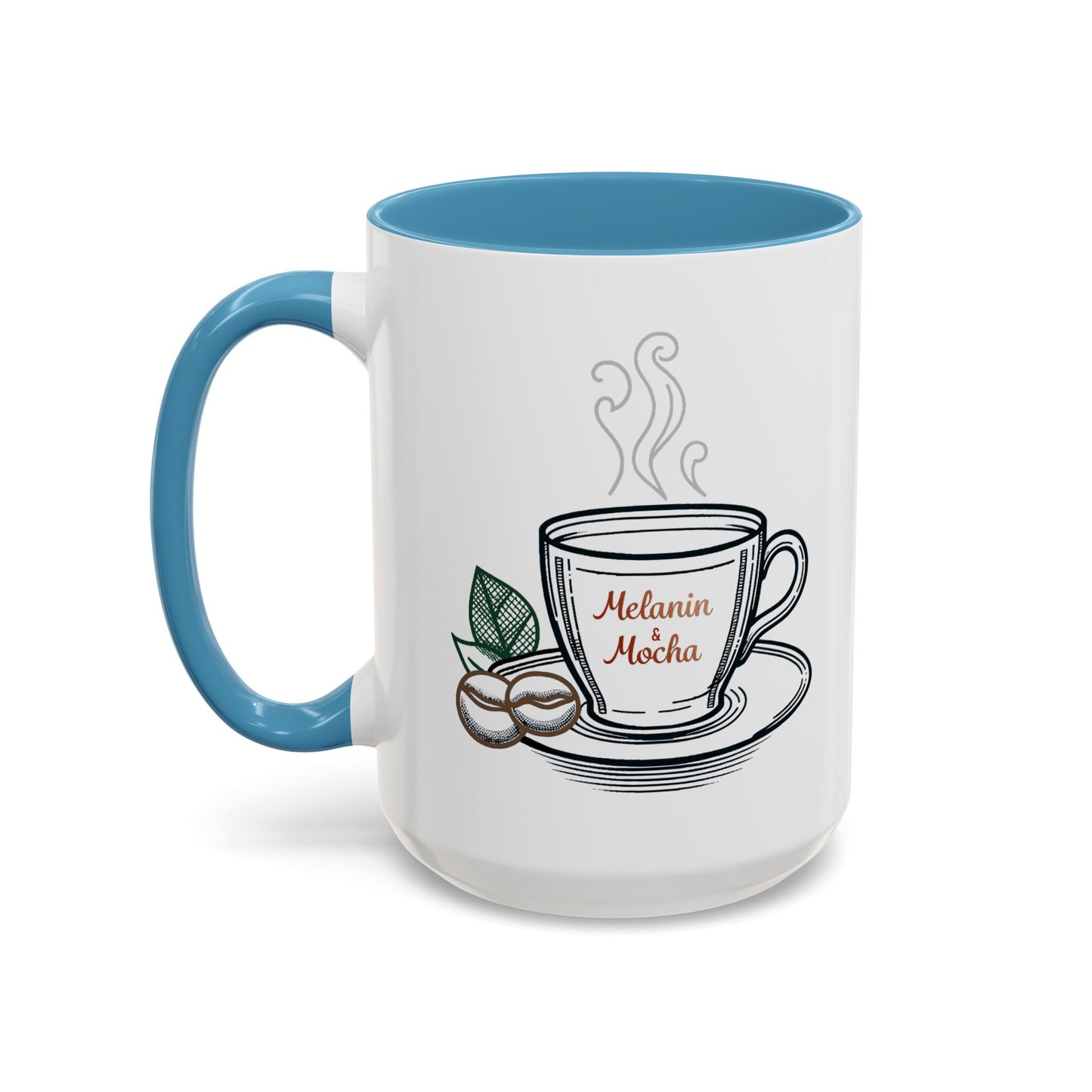 Melanin & Mocha Accent Coffee Mug, Gift for Coffee Lovers, Afro Hair Black American African Girl