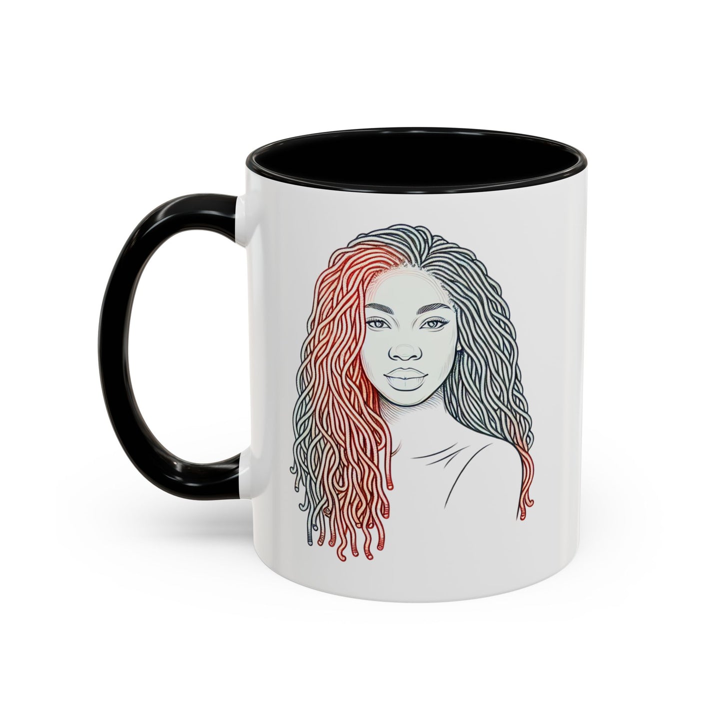 Artistic Accent Coffee Mug. Afrocentric Gift Afro Hair Black American African Girl