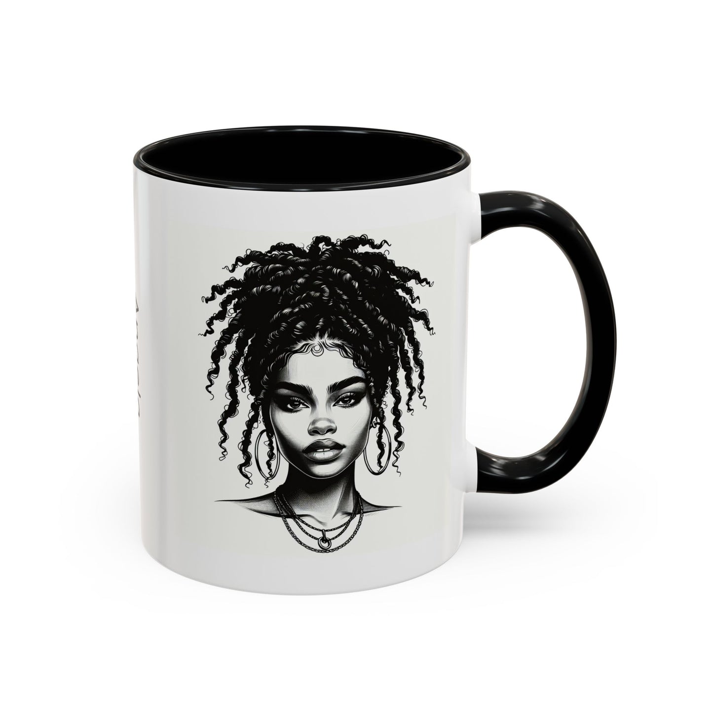 Messy Bun Personalized Coffee Mug, Gift for Coffee Lovers, Afro Hair Black American African Girl