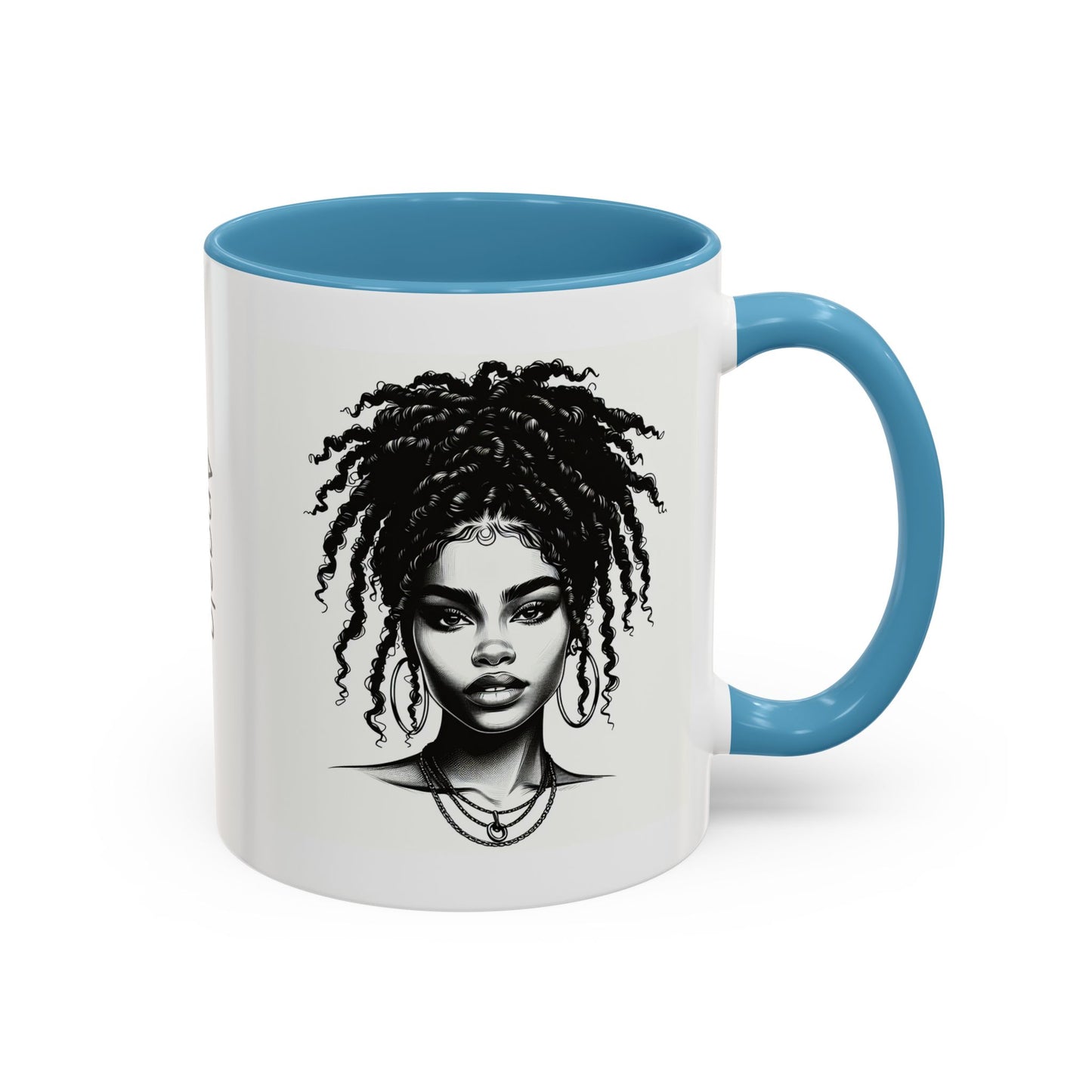 Messy Bun Personalized Coffee Mug, Gift for Coffee Lovers, Afro Hair Black American African Girl