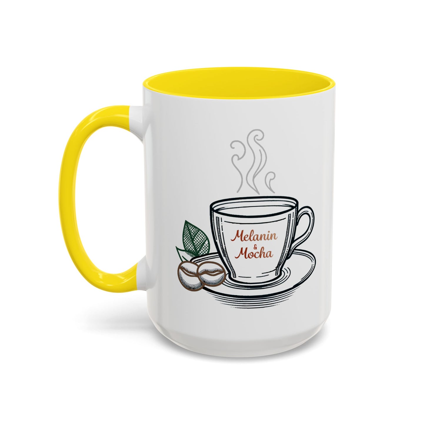 Melanin & Mocha Accent Coffee Mug, Gift for Coffee Lovers, Afro Hair Black American African Girl