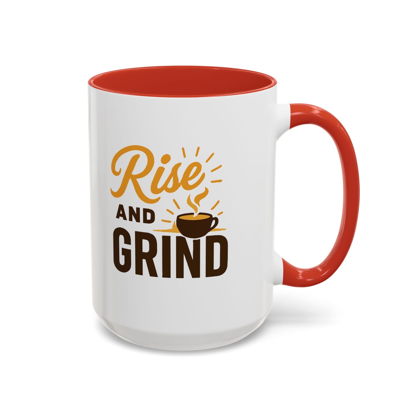 Coffee Lover's Motivational Mug | Rise and Grind for a Perfect Start, Gift for Baristas, Cozy Mornings, Home Office Decor, 11 & 15oz