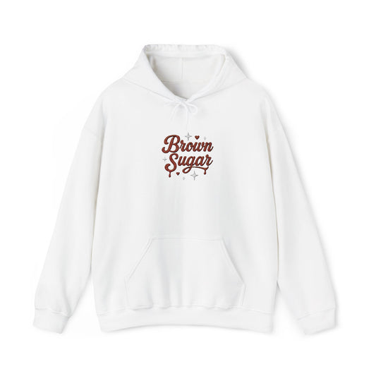 Embroidered "Brown Sugar" Unisex Heavy Blend™ Hooded Sweatshirt. Afro Hair Black American African Girl T-shirt