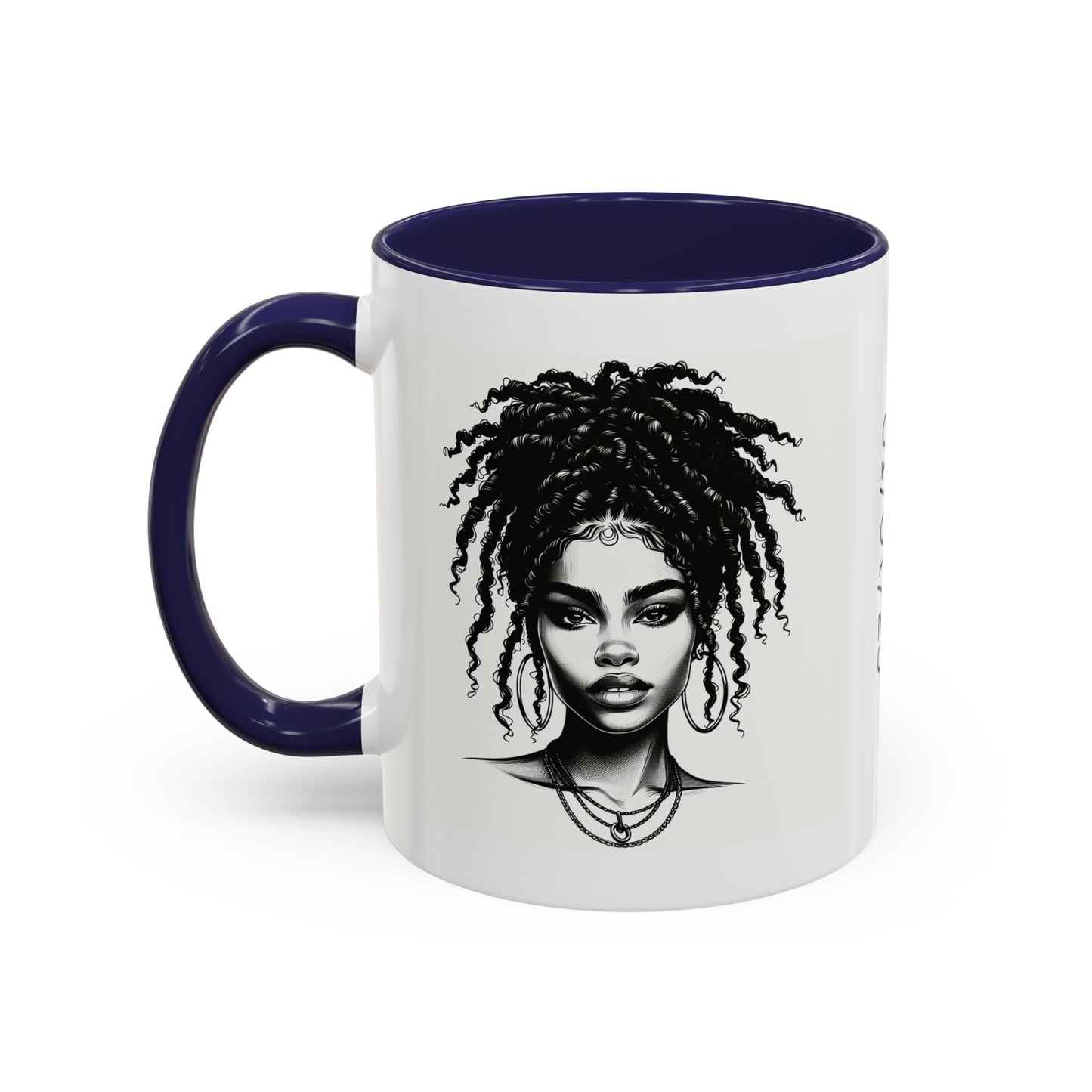 Messy Bun Personalized Coffee Mug, Gift for Coffee Lovers, Afro Hair Black American African Girl