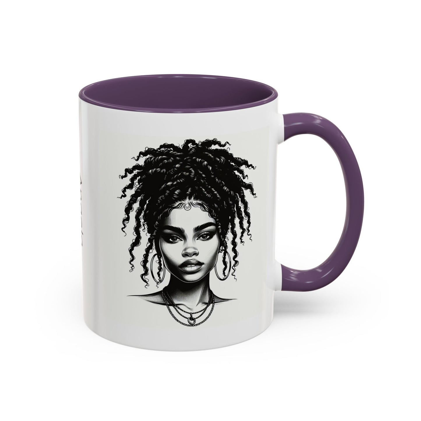 Messy Bun Personalized Coffee Mug, Gift for Coffee Lovers, Afro Hair Black American African Girl