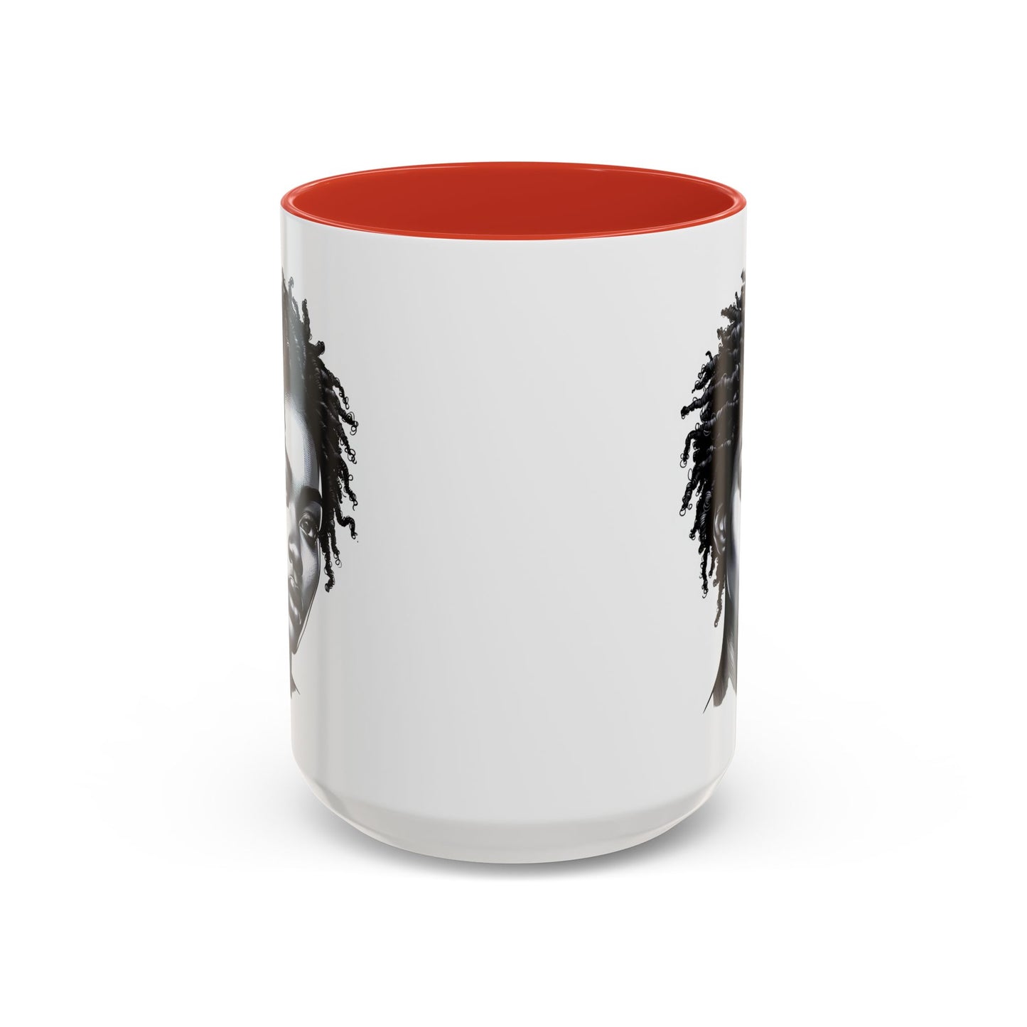 Afrocentric Accent Coffee Mug, Artistic Mug for Home, Unique Gift for Her, Afro Hair Black American African Girl