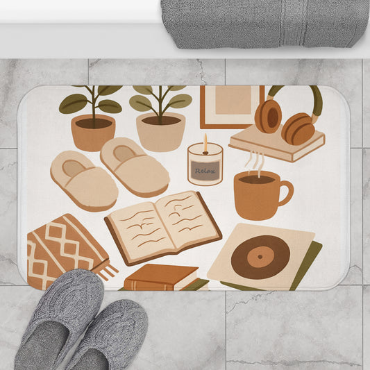 Cozy Aesthetic Bath Mat for Relaxation, Home Decor, Eco-Friendly Gift, Bathroom Accessory, Hygge Style