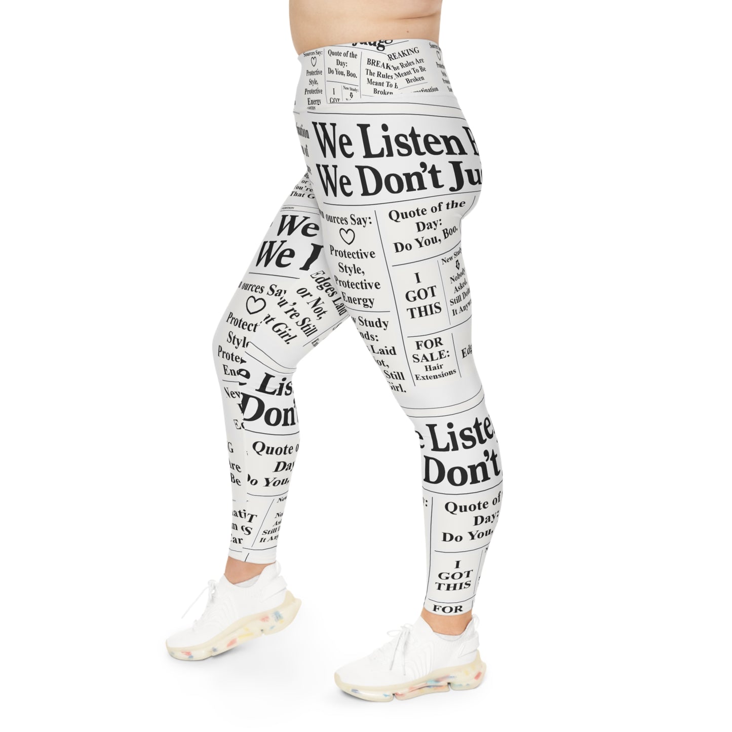 Plus Size Leggings, Comfort Fit Yoga Pants, Casual Wear Gift for Locs Lovers Afro Hair Black American African Girl T-shirt