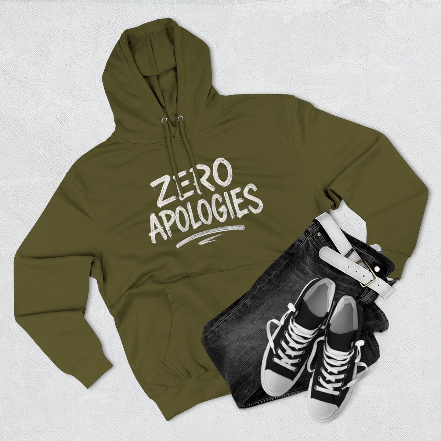 Zero Apologies Unisex Three-Panel Fleece Hoodie Afro Hair Black American T-shirt