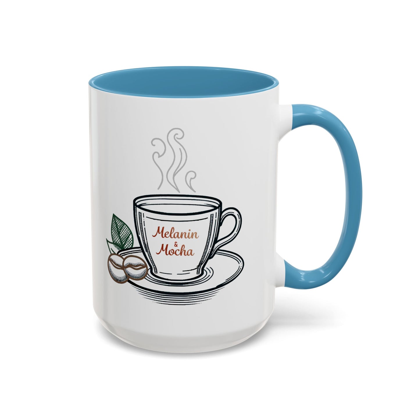 Melanin & Mocha Accent Coffee Mug, Gift for Coffee Lovers, Afro Hair Black American African Girl