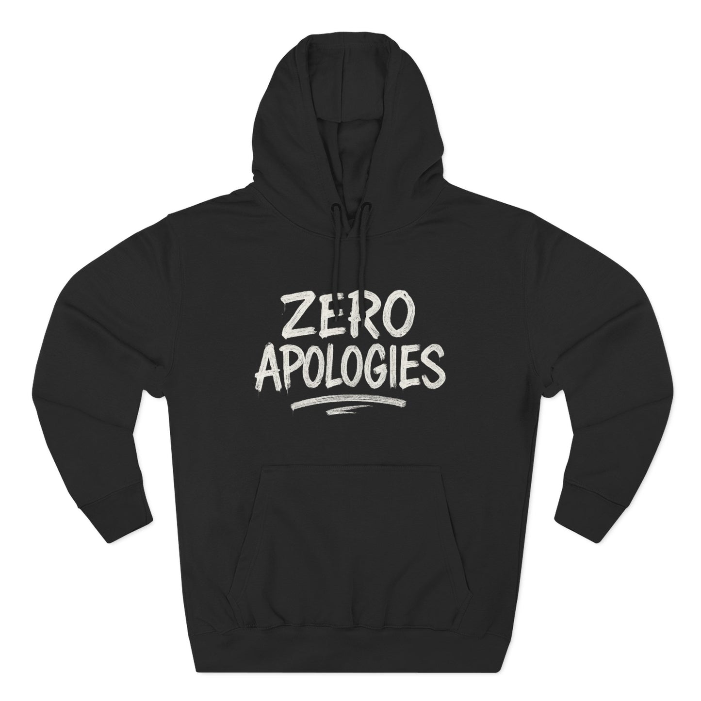 Zero Apologies Unisex Three-Panel Fleece Hoodie Afro Hair Black American T-shirt