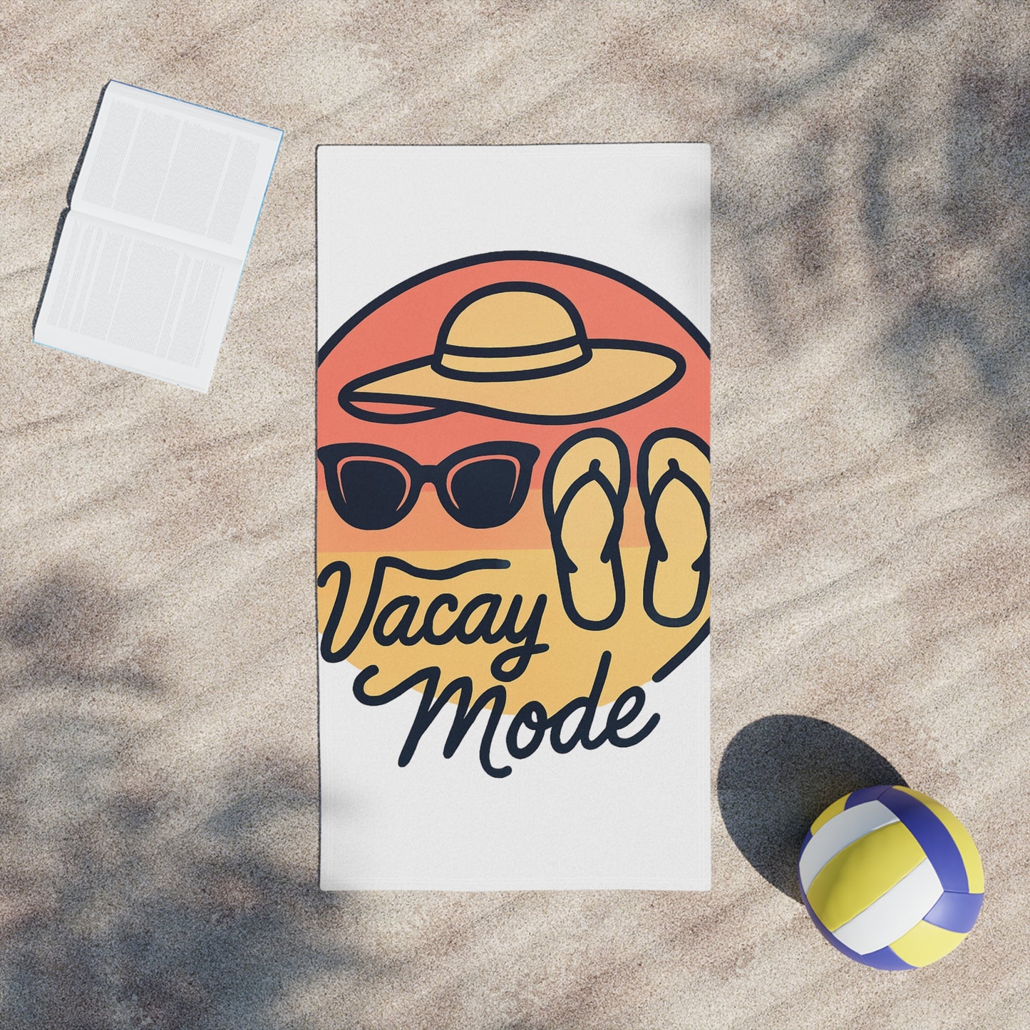 Vacay Mode Design Vacation Vibes Beach Towels. Perfect for Summer, Pool Days, Travel, Gifts & Relaxation