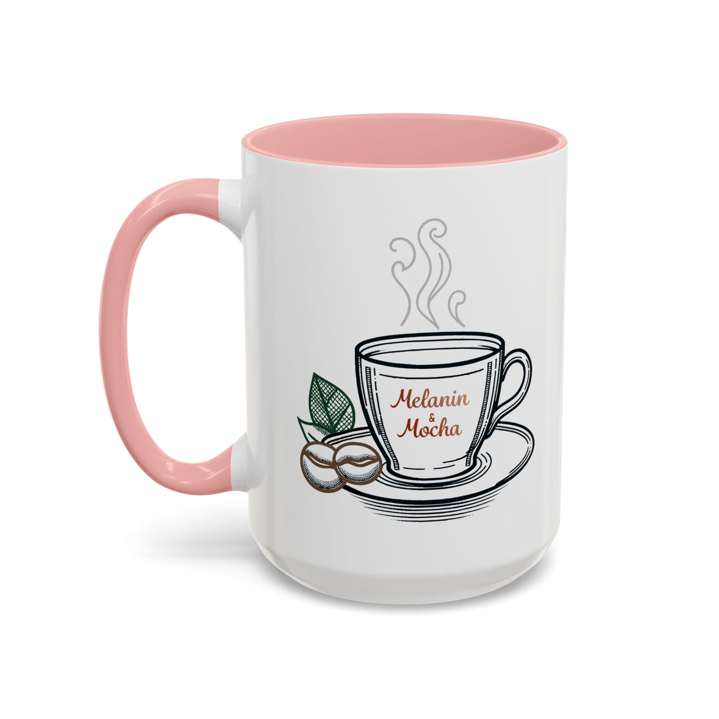 Melanin & Mocha Accent Coffee Mug, Gift for Coffee Lovers, Afro Hair Black American African Girl