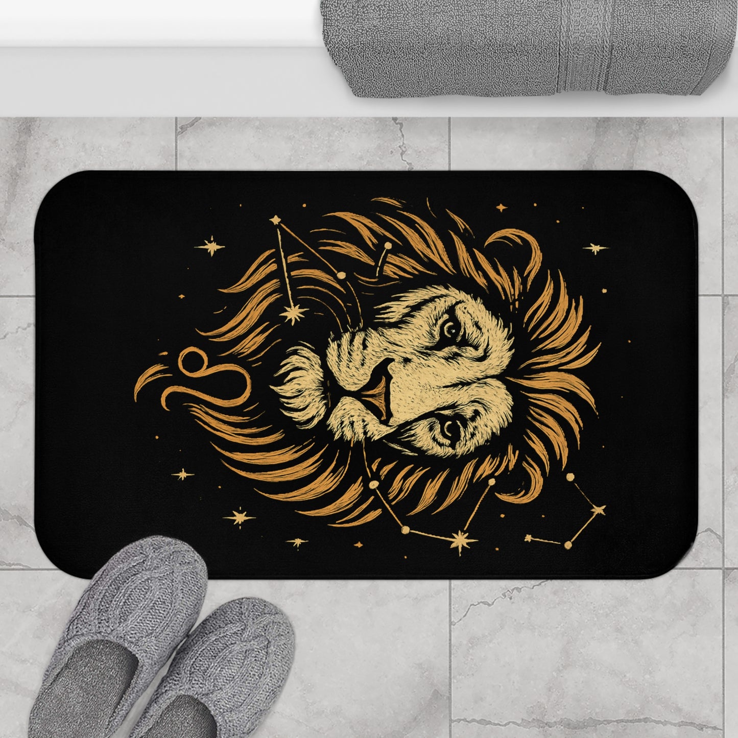 Leo Zodiac Bathmat. Astrology Decor, Horoscope Gift, Bathroom Rug, Zodiac Sign Gift, Star Sign Home Decor