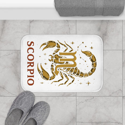Scorpio Zodiac Bath Mat, Astrological Home Decor, Horoscope Gift, Scorpio Merchandise, Astrology Bathroom Rug