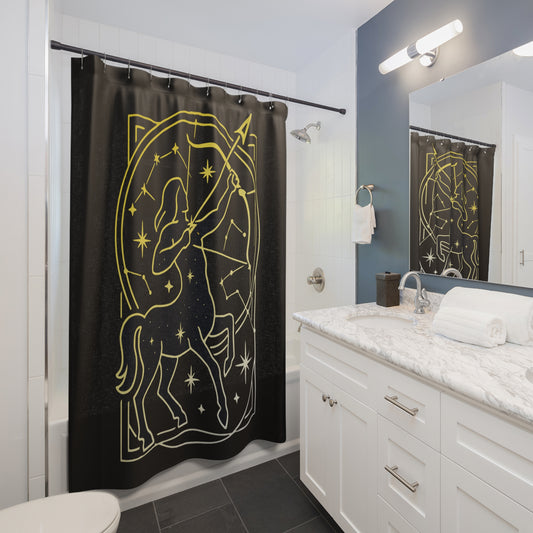 Sagittarius Shower Curtain, Astrology Bathroom Decor, Zodiac Gift for Sagittarius, Starry Shower Curtain, Home Decor