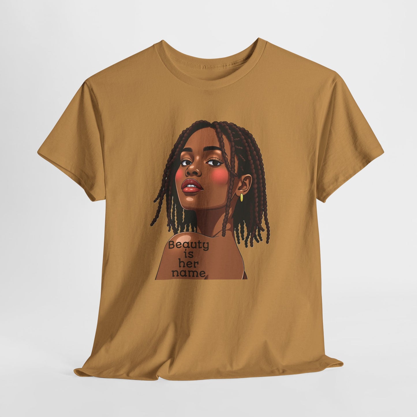 Beauty is Her Name Tee Casual Wear Gift for Locs Lovers Afro Hair Black American African Girl T-shirt