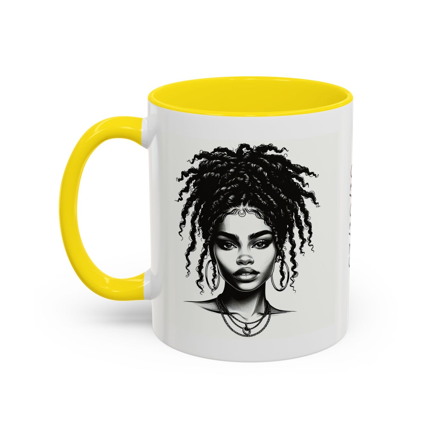 Messy Bun Personalized Coffee Mug, Gift for Coffee Lovers, Afro Hair Black American African Girl