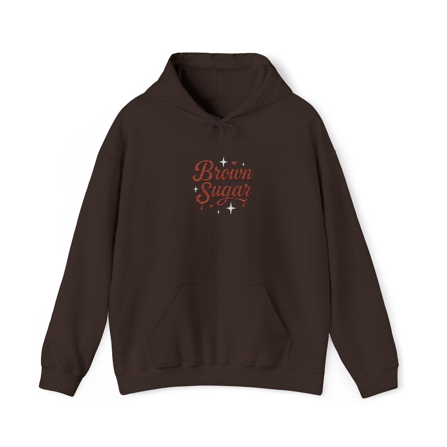 Embroidered "Brown Sugar" Unisex Heavy Blend™ Hooded Sweatshirt. Afro Hair Black American African Girl T-shirt