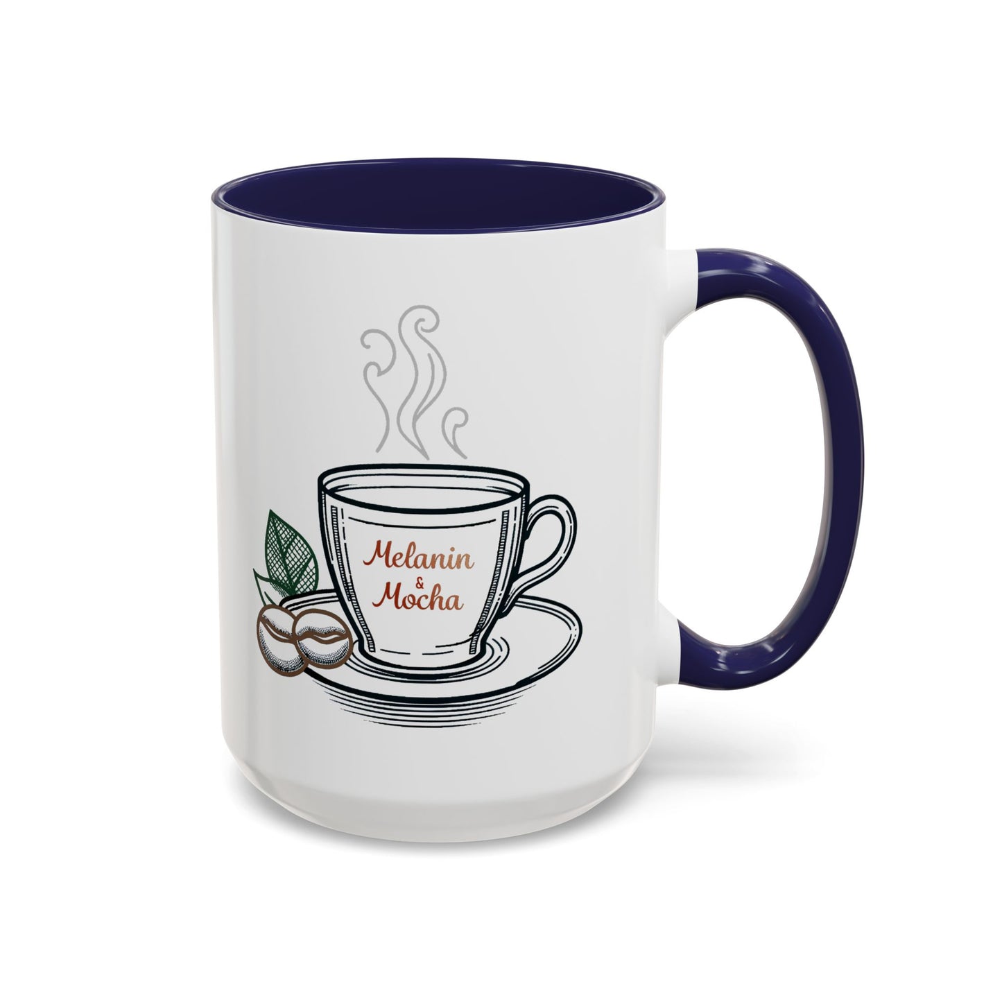 Melanin & Mocha Accent Coffee Mug, Gift for Coffee Lovers, Afro Hair Black American African Girl