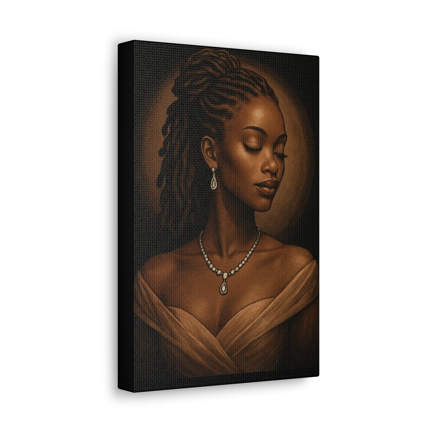 Elegant Wall Art Print, Black Woman Portrait, Home Decor, Inspirational Art, Gift for Her, Canvas Artwork