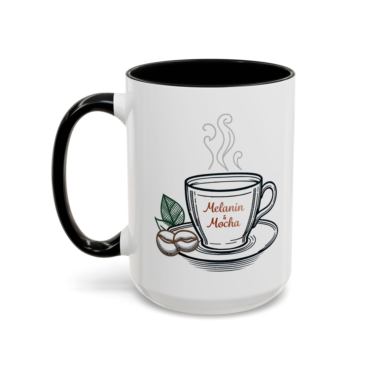Melanin & Mocha Accent Coffee Mug, Gift for Coffee Lovers, Afro Hair Black American African Girl