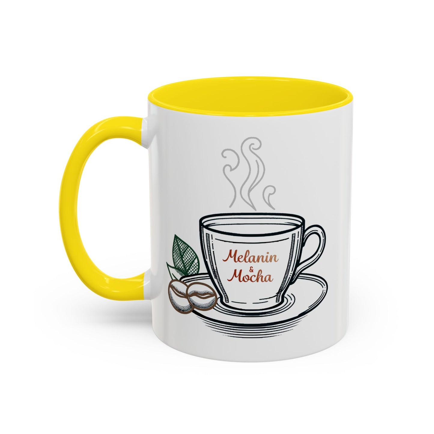 Melanin & Mocha Accent Coffee Mug, Gift for Coffee Lovers, Afro Hair Black American African Girl