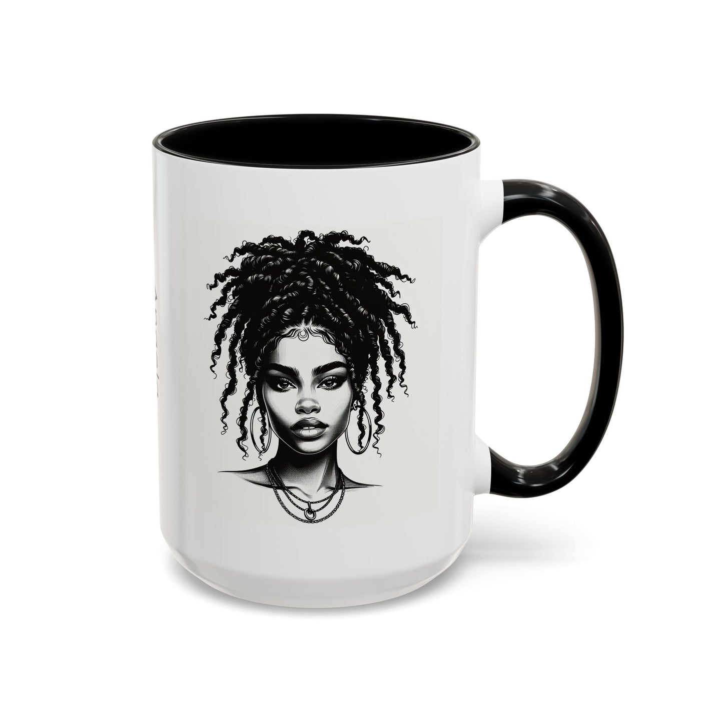 Messy Bun Personalized Coffee Mug, Gift for Coffee Lovers, Afro Hair Black American African Girl