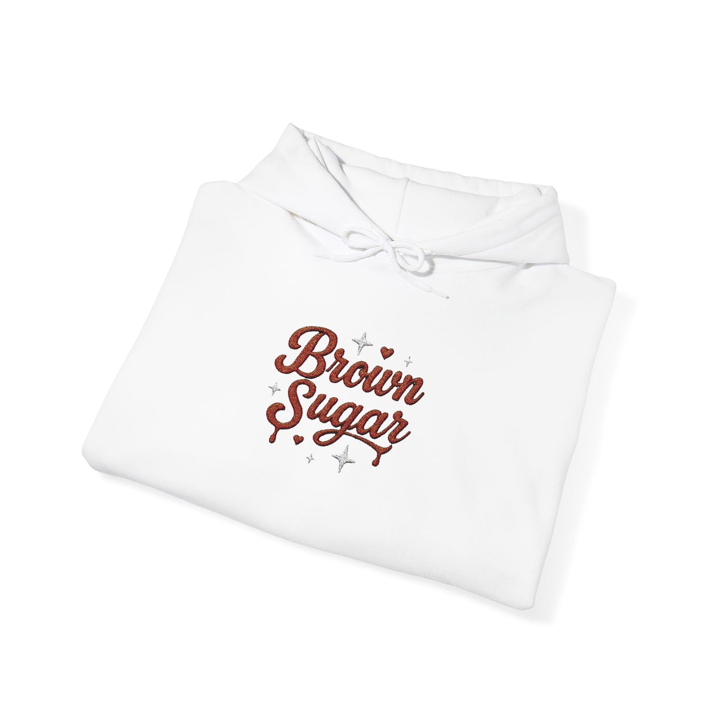 Embroidered "Brown Sugar" Unisex Heavy Blend™ Hooded Sweatshirt. Afro Hair Black American African Girl T-shirt