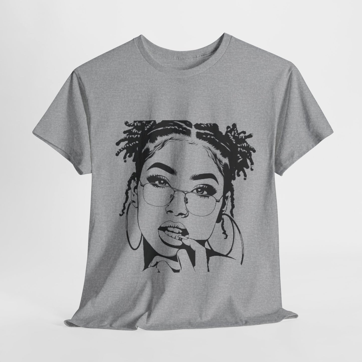 Bold Expression T-shirt Casual Wear Gift for Locs Lovers Afro Hair Black American African Girl T-shirt
