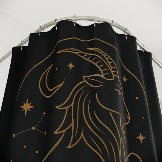 Capricorn Zodiac Shower Curtain, Astrological Home Decor, Stylish Bathroom Accessory, Celestial Gift