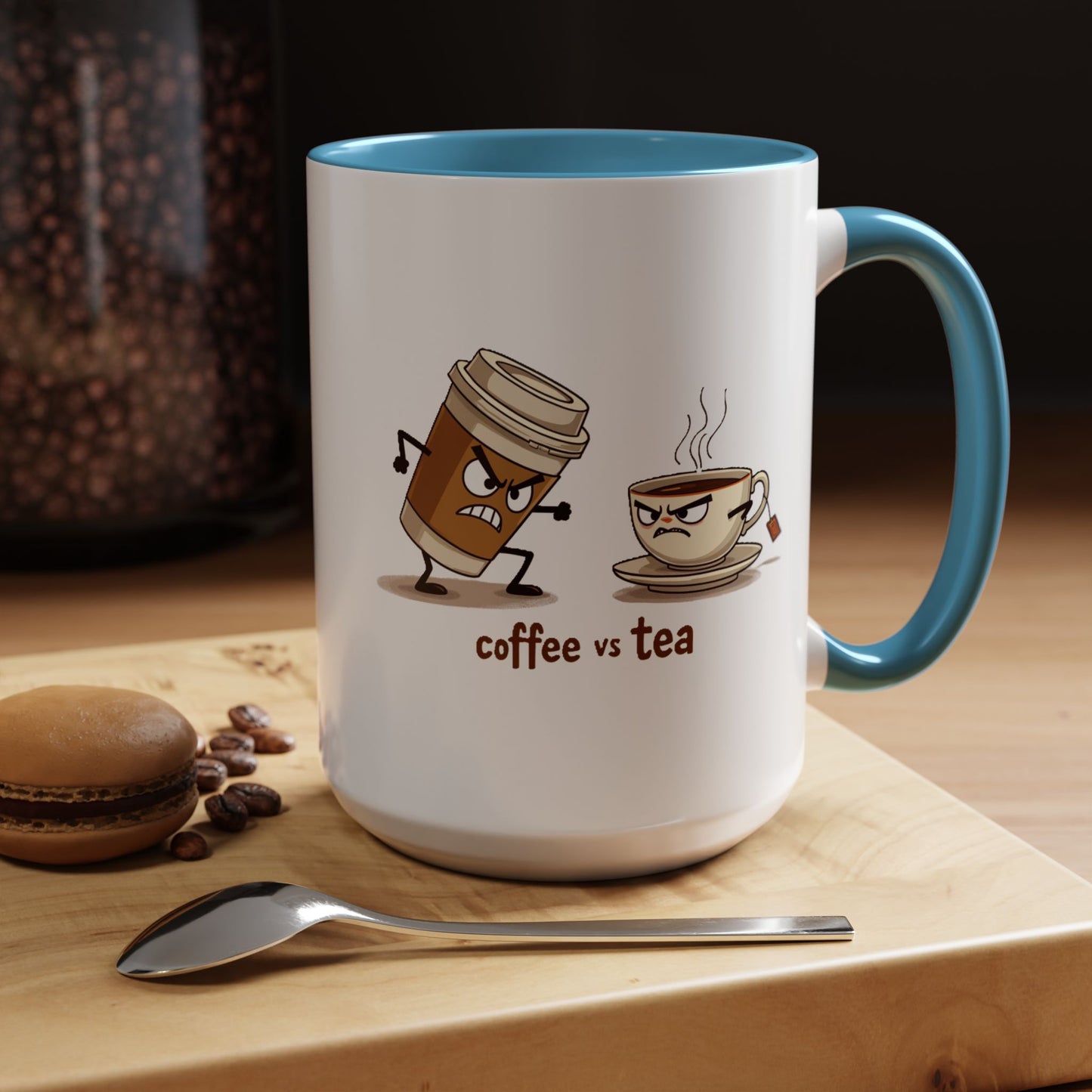 Coffee vs Tea Humorous Accent Mug. 11oz & 15oz. Perfect Gift for Coffee Lovers