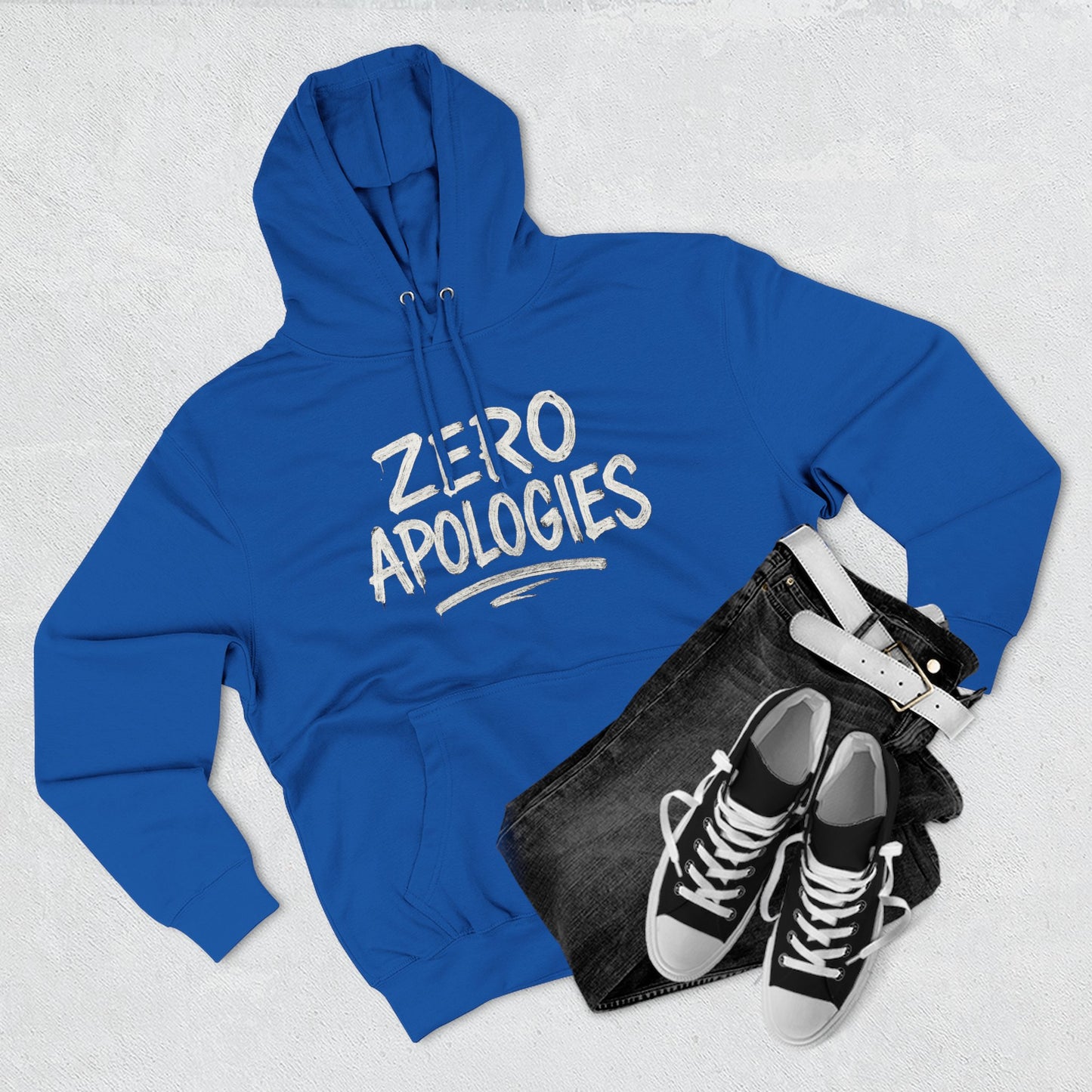 Zero Apologies Unisex Three-Panel Fleece Hoodie Afro Hair Black American T-shirt